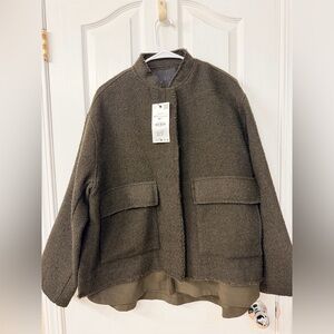 Zara Wool Blend Textured Jacket